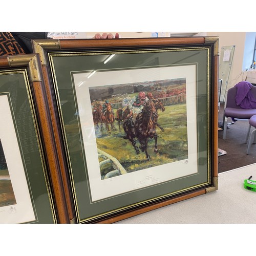 138 - Framed limited edition prints by Claire Eva Burton,  Dancing brave 278 /800, Sonic lady at Goodwood ... 