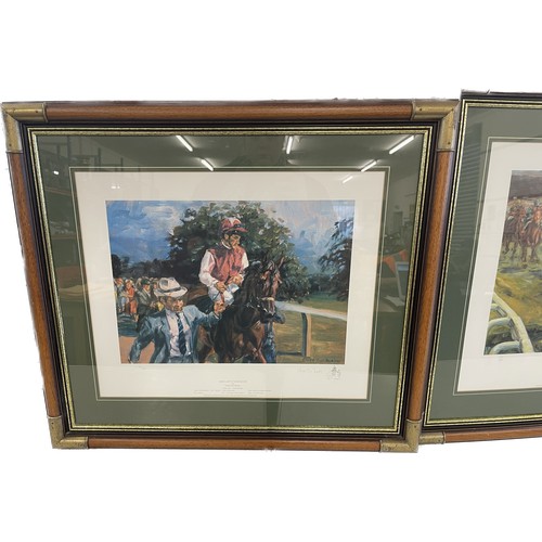 138 - Framed limited edition prints by Claire Eva Burton,  Dancing brave 278 /800, Sonic lady at Goodwood ... 