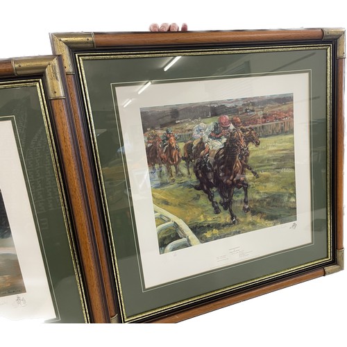 138 - Framed limited edition prints by Claire Eva Burton,  Dancing brave 278 /800, Sonic lady at Goodwood ... 