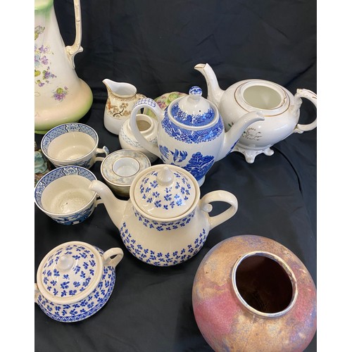 240 - Large selection of miscellaneous items includes pottery, jugs, cups, saucers etc