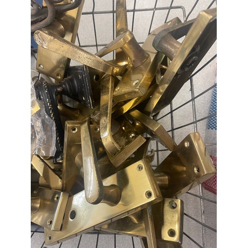 226 - Selection of assorted brass door fixtures includes handles etc