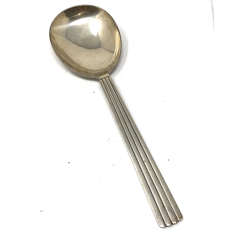 44 - Large Bernadotte pattern Georg Jensen Sterling Silver serving spoon measures approx 24cm long