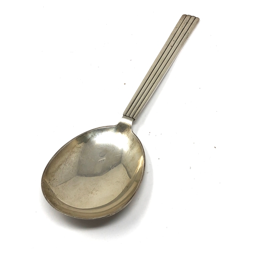 44 - Large Bernadotte pattern Georg Jensen Sterling Silver serving spoon measures approx 24cm long
