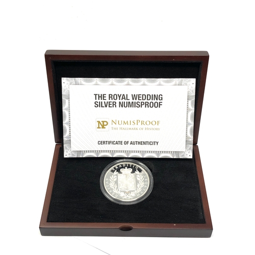 580 - Boxed The royal wedding silver numisproof heraldry design harry & megan wedding day 2oz proof coin e... 