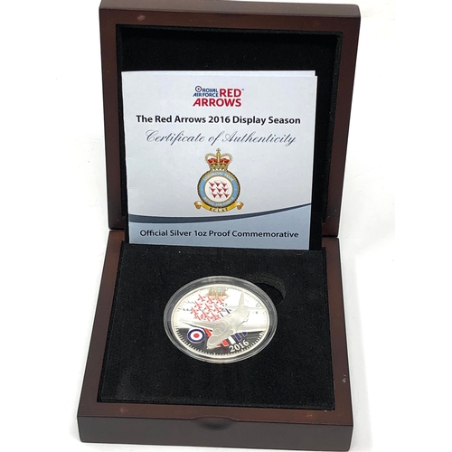 583 - Boxed 1oz proof 999 silver red arrows 2016 display season squadron coin limited edition No 0872