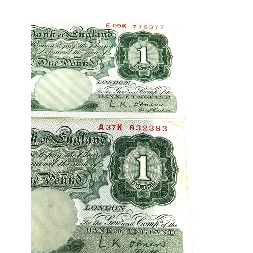 590 - 4 Mid 20th Century L.K. O, Brien one pound notes