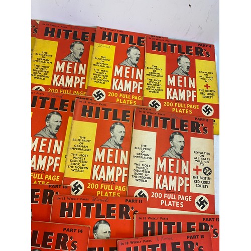 76 - Selection of 18 hitlers Mein Kampf magazines, volume 1-18