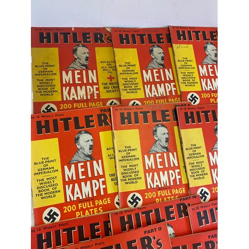 76 - Selection of 18 hitlers Mein Kampf magazines, volume 1-18