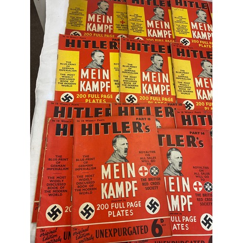 76 - Selection of 18 hitlers Mein Kampf magazines, volume 1-18