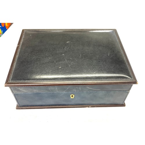 130 - Leather jewellery box