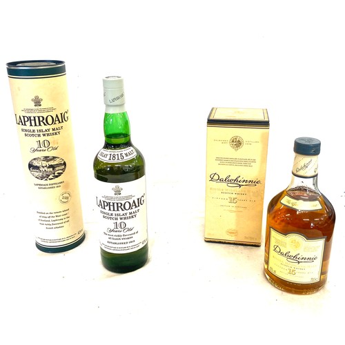 120 - 2 Cased Whiskeys includes Laphroaig 10 years old scotch whiskey, Dalwhinnie 15 years scotch Whiskey