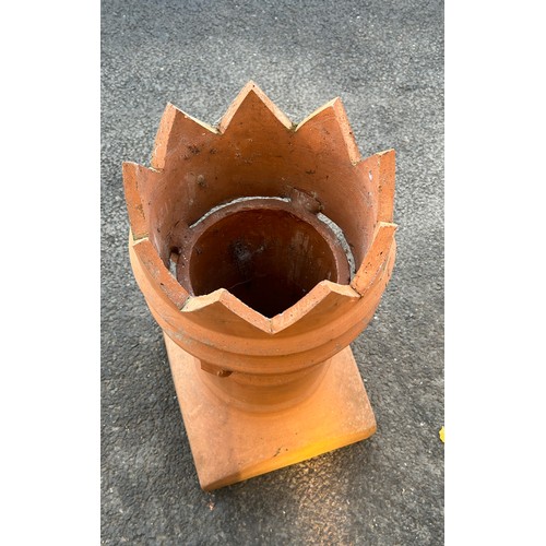 100F - Terracotta chimney pot measures approx 23 inches tall,