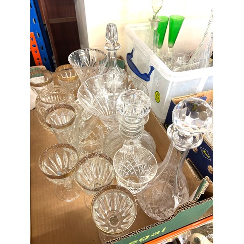 394 - Large selection of assorted crystal glassware includes decanters etc