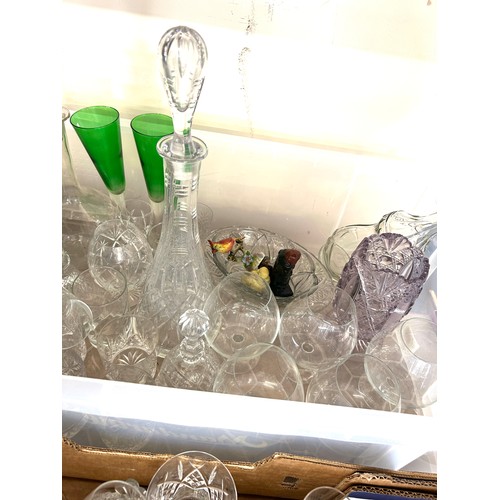 394 - Large selection of assorted crystal glassware includes decanters etc