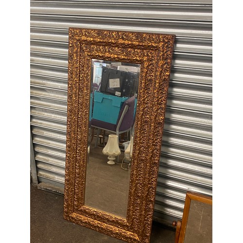 199 - 2 Vintage oak framed swinging mirrors and a ornate framed mirror