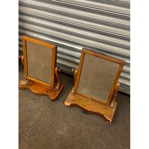 199 - 2 Vintage oak framed swinging mirrors and a ornate framed mirror