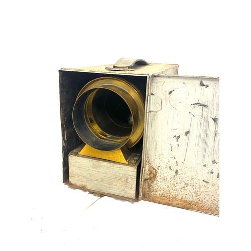 115 - Vintage cased brass magic lantern