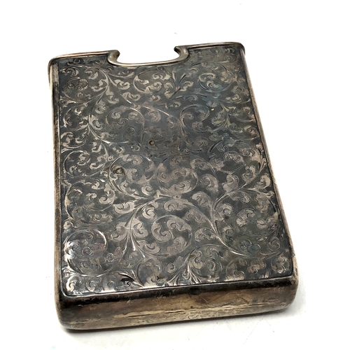 65 - Antique silver playing card case birmingham silver hallmarks