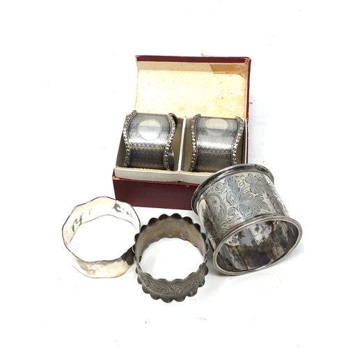 52 - Selection of silver napkin rings 2 boxed