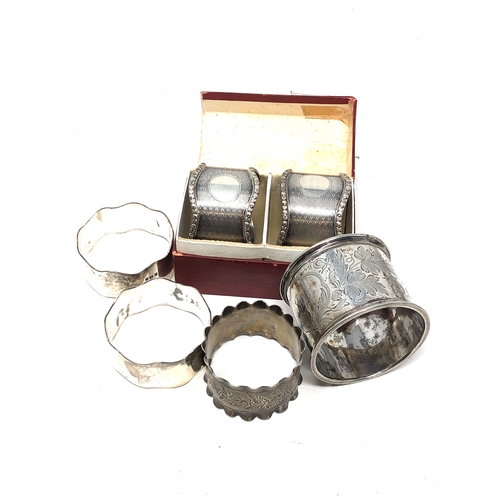 52 - Selection of silver napkin rings 2 boxed