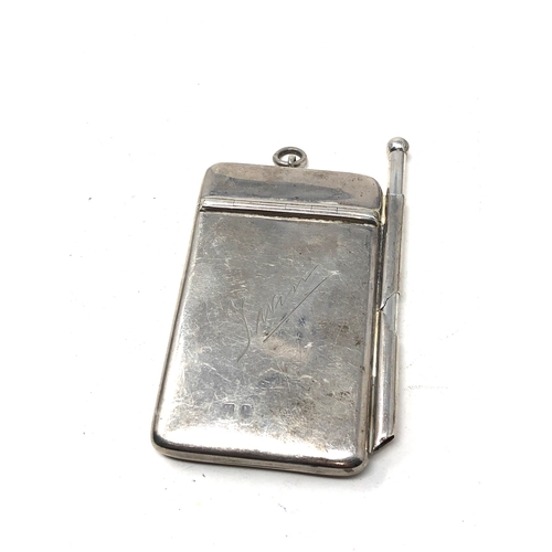 62 - Antique silver card case hallmarks worn
