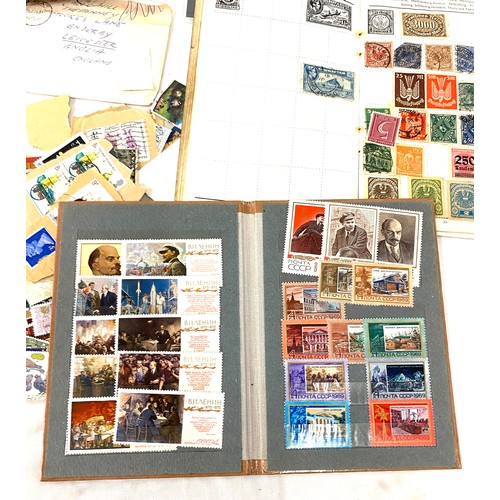 136 - Selection of vintage stamps together with stamp albums, some used