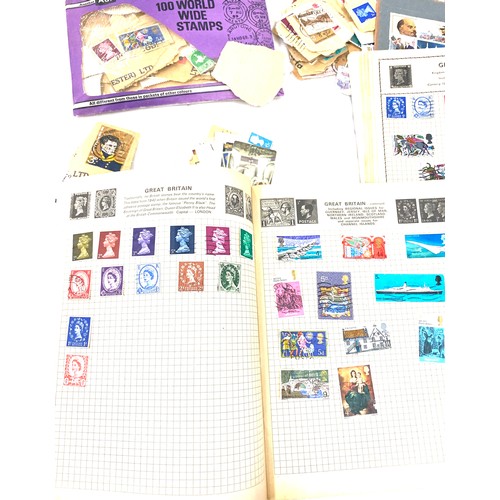 136 - Selection of vintage stamps together with stamp albums, some used