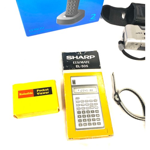 155 - Selection of electrical items to include Panasonic KX-TG C312 cordless phone, Sharp Elsimate, Koda S... 