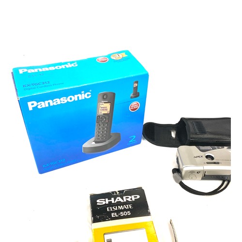 155 - Selection of electrical items to include Panasonic KX-TG C312 cordless phone, Sharp Elsimate, Koda S... 