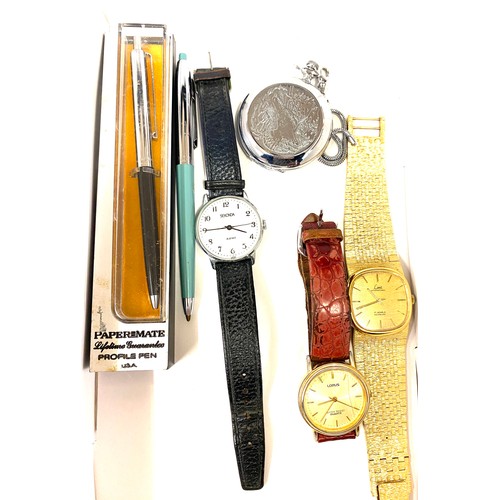 527 - Sekonda, Lorus, Limit gents wristwatches, Sekonda pocket watch, 1 papermate profile pen, 1 BIC pen, ... 