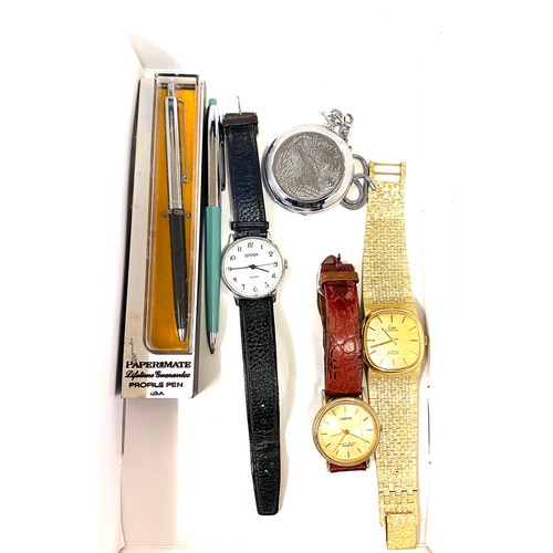 527 - Sekonda, Lorus, Limit gents wristwatches, Sekonda pocket watch, 1 papermate profile pen, 1 BIC pen, ... 