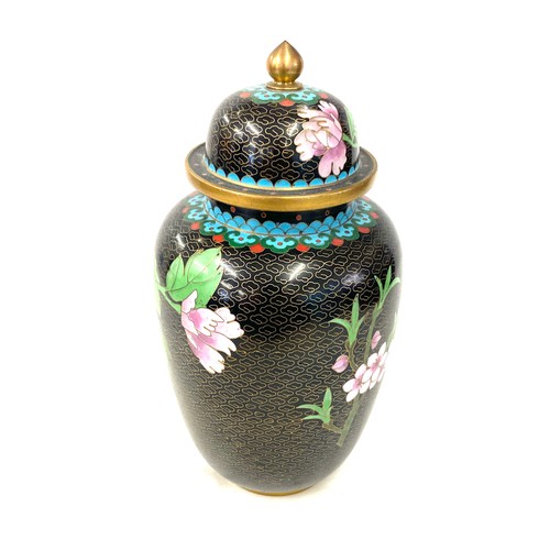 390 - 20th century Chinese cloisonne jar with cover