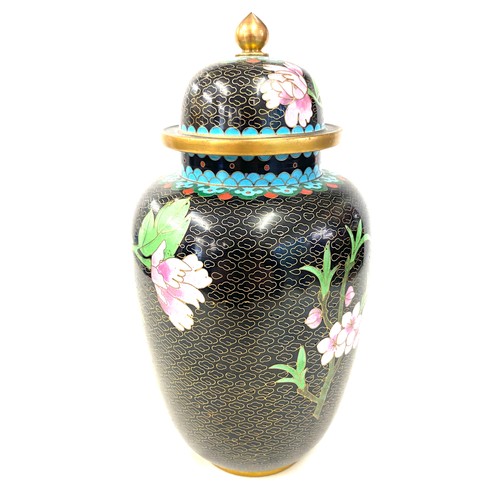 390 - 20th century Chinese cloisonne jar with cover