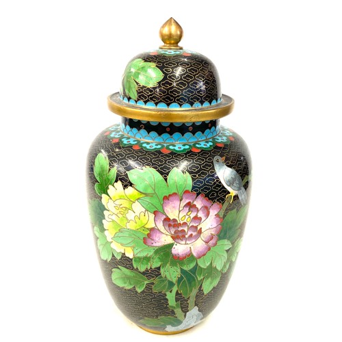 390 - 20th century Chinese cloisonne jar with cover