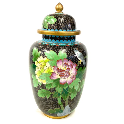 390 - 20th century Chinese cloisonne jar with cover