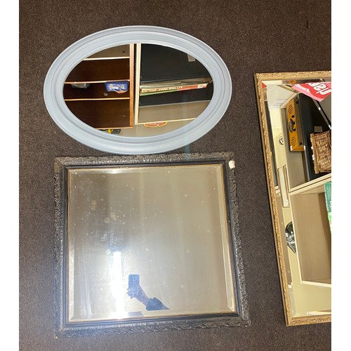 242 - 3 framed mirrors, largest measures approx 28 inches by 17 inches