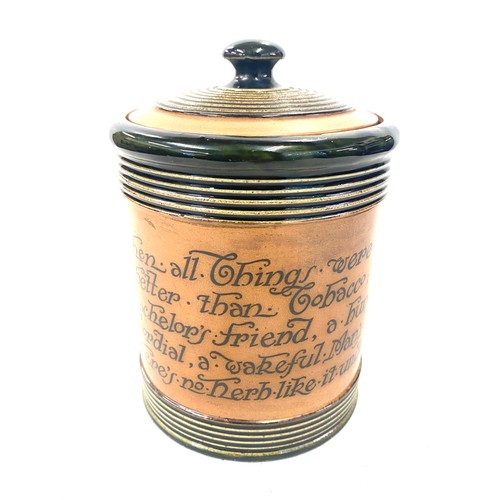 391 - Vintage Royal Doulton motto ware tobacco jar, height 6 inches diameter 6 inches