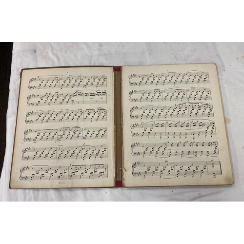 166 - Selection of vintage sheet music and a music stand