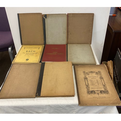 166 - Selection of vintage sheet music and a music stand