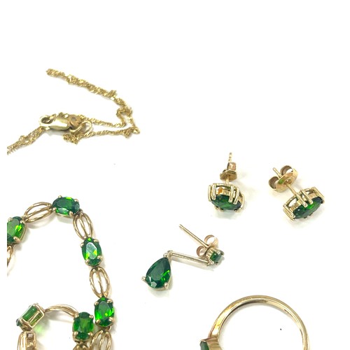 486 - Selection of 9ct gold stone set jewellery, some stones missing total weight 12.9 grams