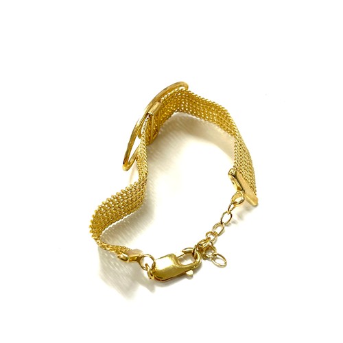 485 - 9ct Gold heart bracelet, hallmarked total weight 9.7grams