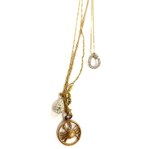 495 - Selection of 9ct gold pendant and chains total weight 4.7grams