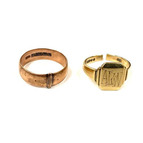 490 - Two 9ct gold antique rings A/F total weight 9.6grams