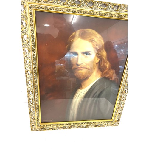 149 - Framed Jesus Christ print, frame measures approx 27 inches by 21 inches