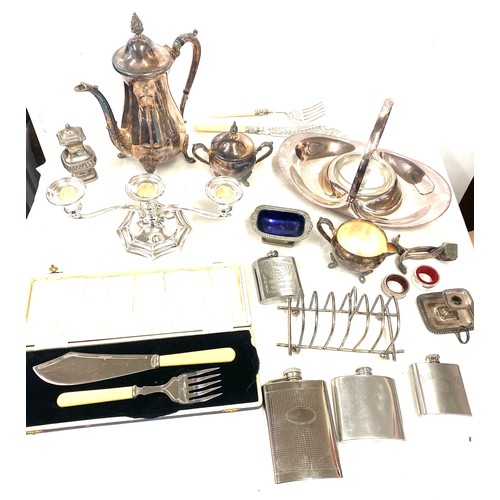 167 - Large selection of silver plated/ metal items