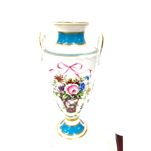 46 - Minton limited edition 'Rose Basket' twin handled vase, No. 5568 height approx 9.5 inches