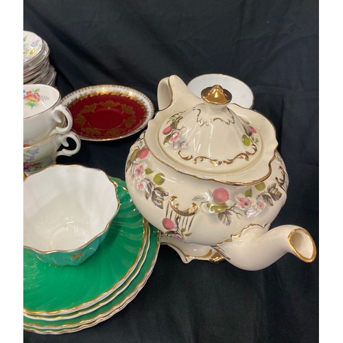 301 - Large selection of part tea services includes Sadler, Bell etc