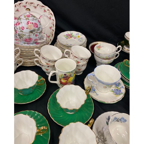 301 - Large selection of part tea services includes Sadler, Bell etc