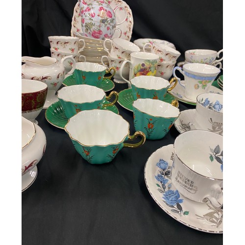 301 - Large selection of part tea services includes Sadler, Bell etc