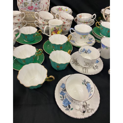 301 - Large selection of part tea services includes Sadler, Bell etc